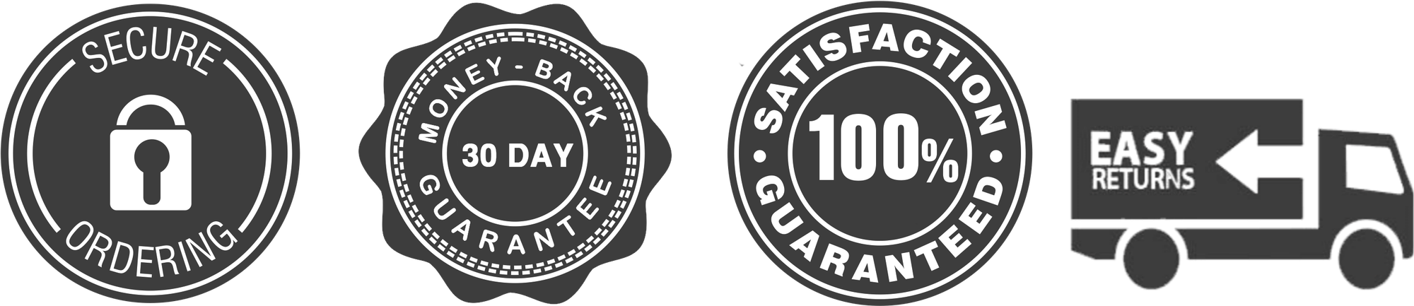 Secure ordering · 30-day money-back guarantee · 100% satisfaction guaranteed · easy shipping